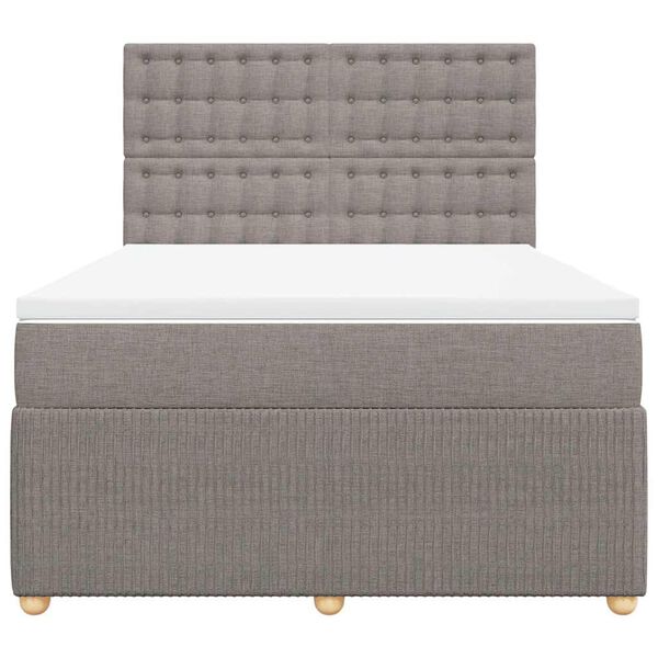 vidaXL &Kappa;&rho;&epsilon;&beta;ά&tau;&iota; Boxspring &mu;&epsilon; &Sigma;&tau;&rho;ώ&mu;&alpha; Taupe 140x190 &epsilon;&kappa;. &Upsilon;&phi;&alpha;&sigma;&mu;ά&tau;&iota;&nu;&omicron;