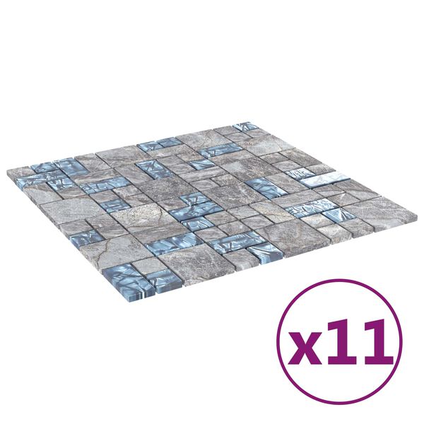 vidaXL &Mu;&omega;&sigma;&alpha;ϊ&kappa;ό &Pi;&lambda;&alpha;&kappa;ά&kappa;&iota; 11 pcs &Gamma;&kappa;&rho;&iota; &kappa;&alpha;&iota; &Mu;&pi;&lambda;&epsilon; 50 x 50 cm &Gamma;&upsilon;&alpha;&lambda;ί