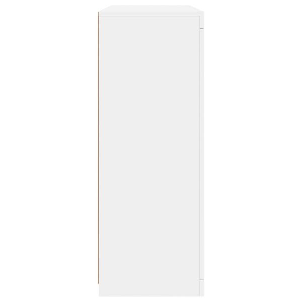 vidaXL Μπουφέδες με Φώτα LED 3 τεμ. Λευκοί από Επεξεργασμένο Ξύλο