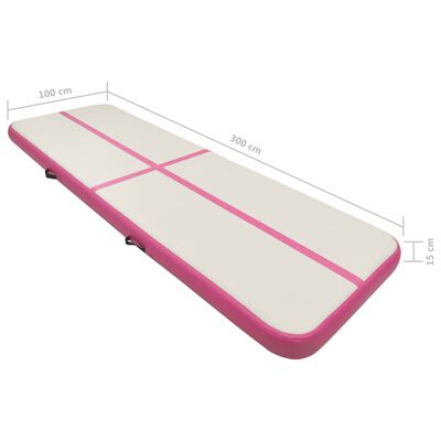 vidaXL Στρώμα Ενόργανης Φουσκωτό Ροζ 300 x 100 x 15 εκ. PVC με Τρόμπα