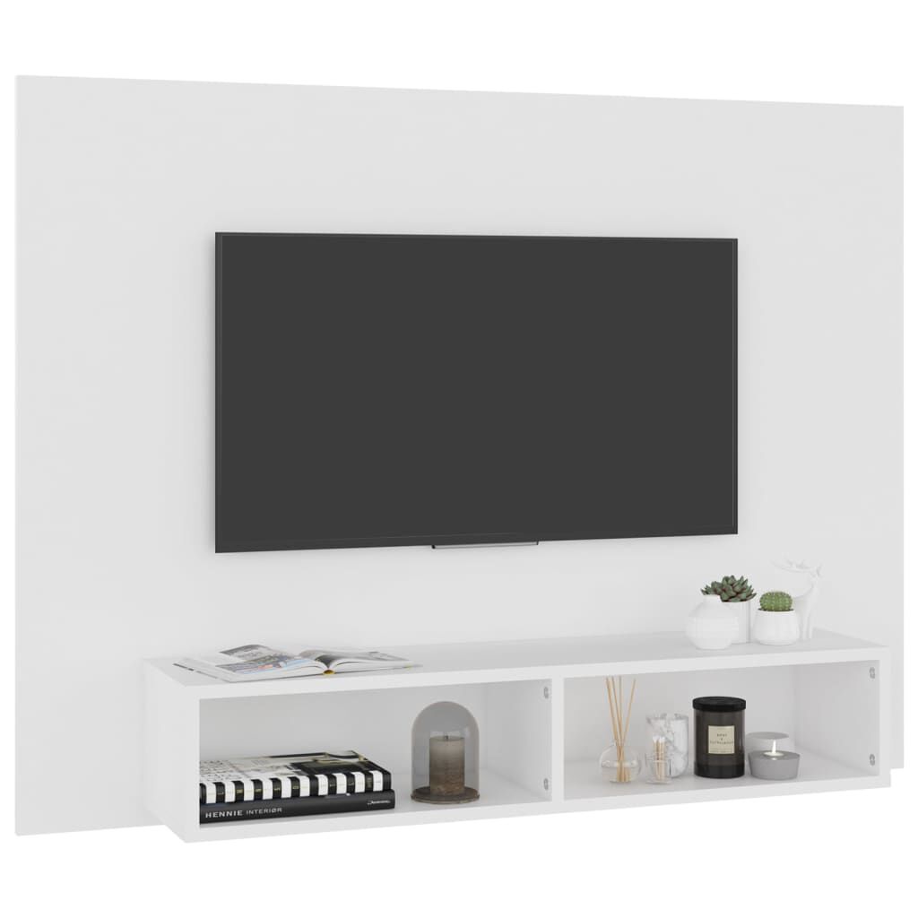 vidaXL Έπιπλο Τηλεόρασης Τοίχου Λευκό 120 x 23,5 x 90 εκ. Μοριοσανίδα