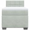 vidaXL Κρεβάτι Boxspring με Στρώμα Ανοιχτό Γκρι 90x190 εκ. Βελούδινο
