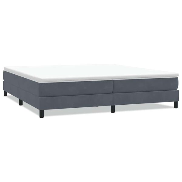 vidaXL Κρεβάτι Boxspring χωρίς Στρώμα Σκούρο Γκρι 200x210 εκ Βελούδινο