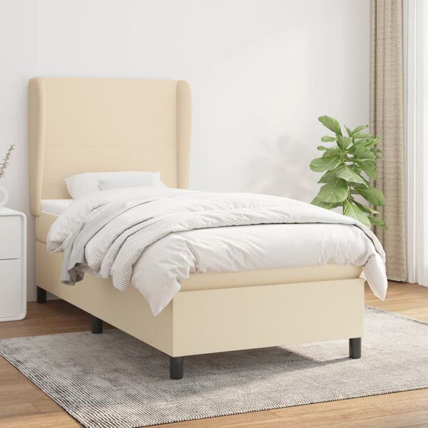 vidaXL &Kappa;&rho;&epsilon;&beta;ά&tau;&iota; Boxspring &mu;&epsilon; &Sigma;&tau;&rho;ώ&mu;&alpha; &Kappa;&rho;&epsilon;&mu; 90x200 &epsilon;&kappa;.&Upsilon;&phi;&alpha;&sigma;&mu;ά&tau;&iota;&nu;&omicron;