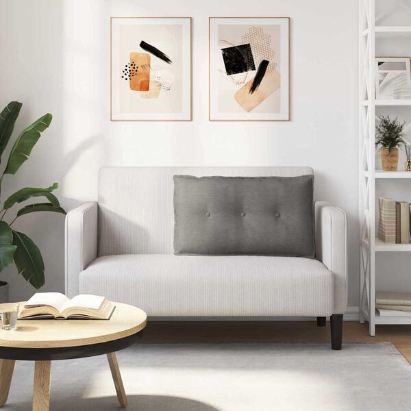 vidaXL Μαξιλάρι Πλάτης Ανοιχτό γκρι 80 x 50 cm Υφασμάτινο Κορντουρά