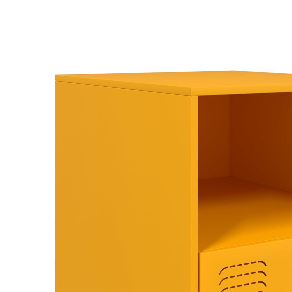 vidaXL Κομοδίνα 2 τεμ. Μουσταρδί 34,5 x 39 x 44 εκ. από Χάλυβα