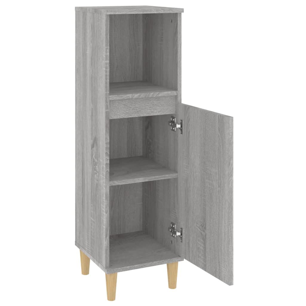 vidaXL Ντουλάπι Μπάνιου Γκρι Sonoma 30x30x100 εκ. Επεξεργασμένο Ξύλο