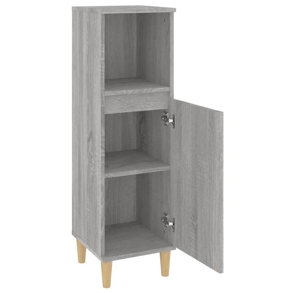 vidaXL Ντουλάπι Μπάνιου Γκρι Sonoma 30x30x100 εκ. Επεξεργασμένο Ξύλο