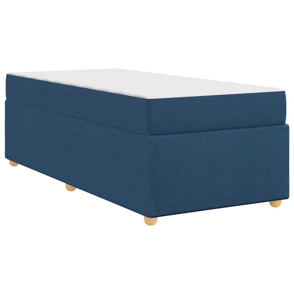 vidaXL Σκελετός Κρεβατιού με στρώμα Μπλε 90 x 200 cm ύφασμα