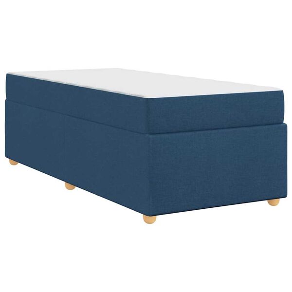 vidaXL Σκελετός Κρεβατιού με στρώμα Μπλε 90 x 200 cm ύφασμα