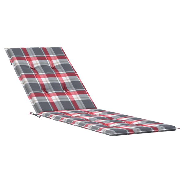 vidaXL Μαξιλάρι Σεζλόνγκ Κόκκινο Καρό (75+105) x 50 x 4 εκ.