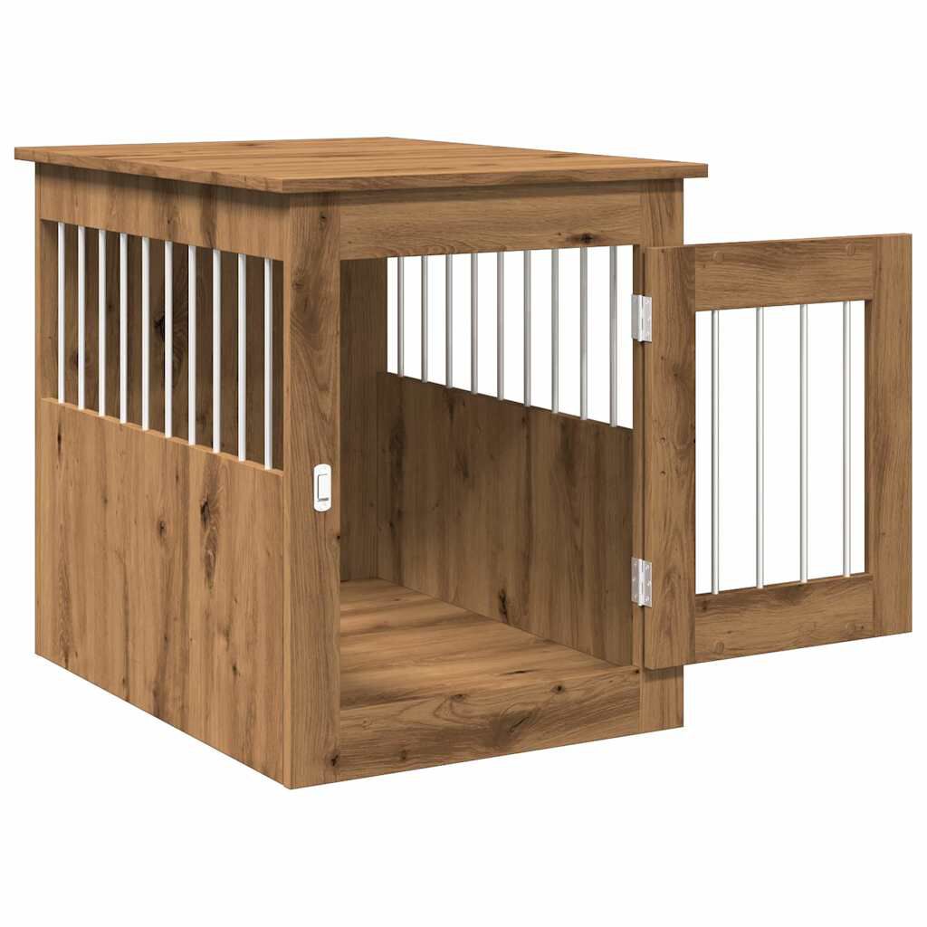 vidaXL Έπιπλα κλουβιού σκύλου Artisan Oak 55x75x65 cm