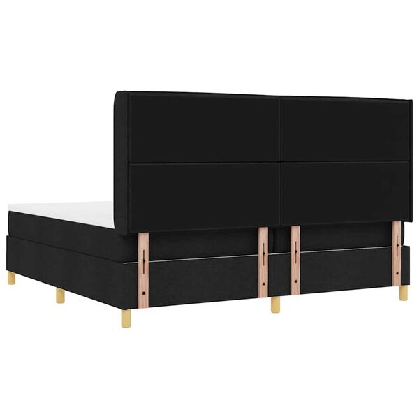 vidaXL Κρεβάτι με ελατήριο με στρώμα Μαύρο 200 x 200 cm ύφασμα