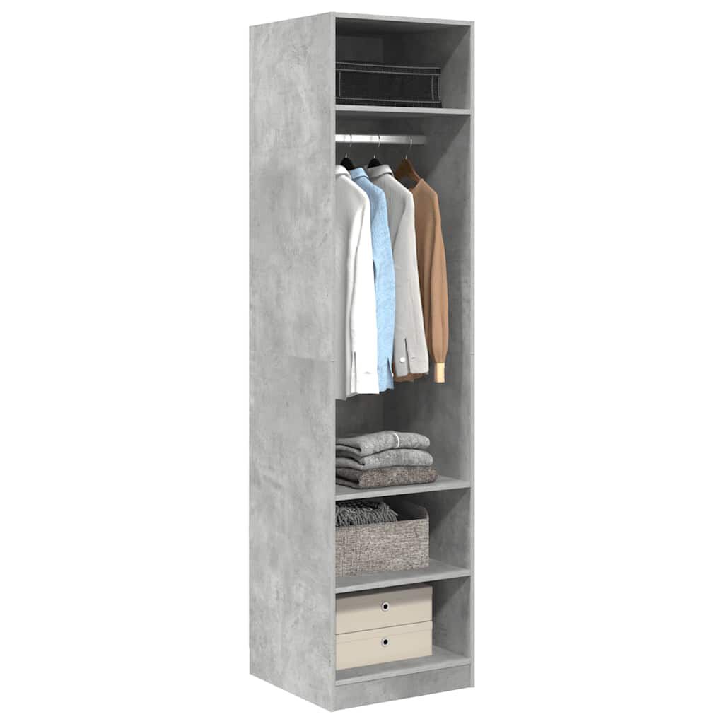 vidaXL Ντουλάπα Γκρι του Σκυροδέματος 50 x 50 x 200 εκ. Επεξ. Ξύλο