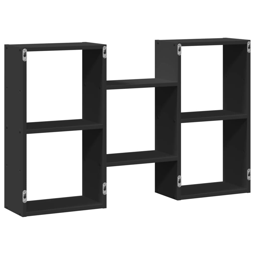 vidaXL Ραφιέρα Τοίχου Μαύρο 96x18x60 εκ. από Επεξεργασμένο Ξύλο