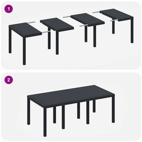 vidaXL Σετ Τραπεζαρίας Κήπου 7 pcs Ανοιχτό γκρι Large Πλαστικό