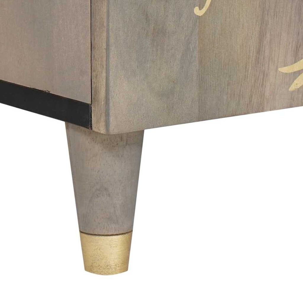 vidaXL Ντουλάπι TV με συρτάρι Γκρι και Χρυσό 105 x 33.5 x 46 εκ.