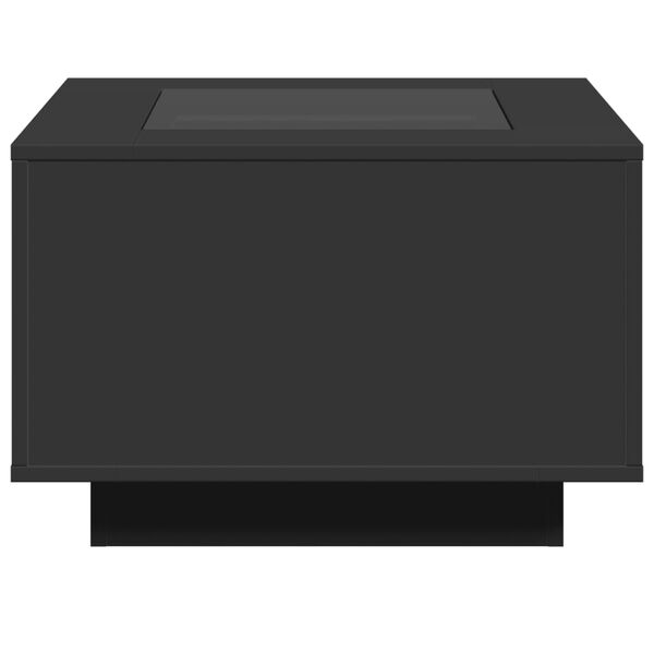 vidaXL Τραπεζάκι Σαλονιού με LED Μαύρο 60x60x40 εκ. Επεξεργασμένο Ξύλο