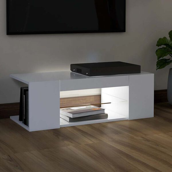 vidaXL Έπιπλο Τηλεόρασης με LED Λευκό 90x39x30 εκ.