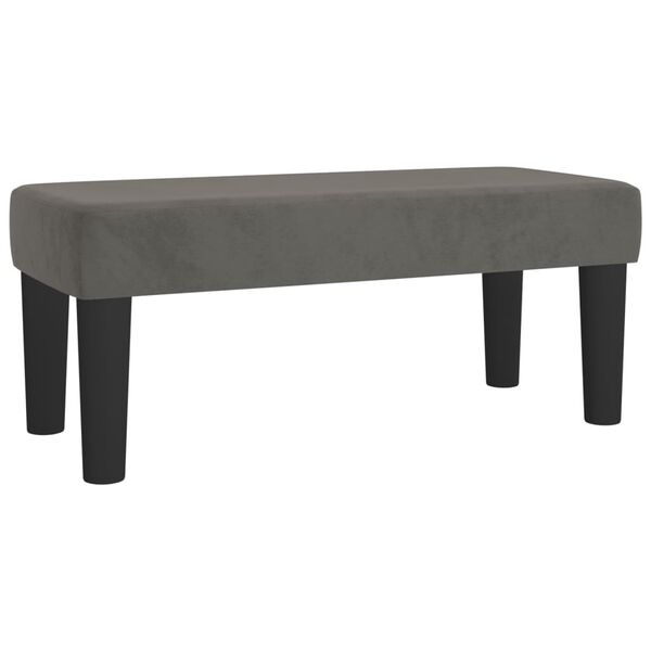 vidaXL Κρεβάτι Boxspring με Στρώμα Σκούρο Γκρι 100x200 εκ. Βελούδινο