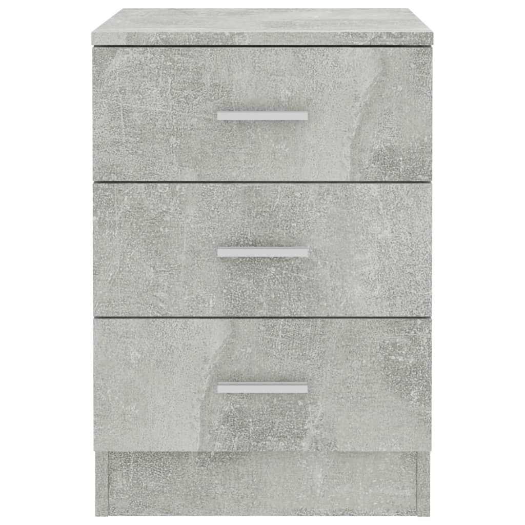 vidaXL Κομοδίνα 2 τεμ. Γκρι Σκυροδέματος 38x35x56 εκ. από Επεξ. Ξύλο