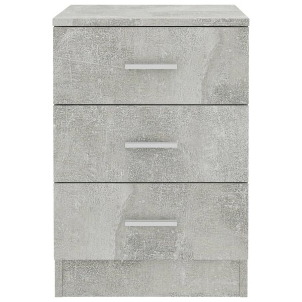vidaXL Κομοδίνα 2 τεμ. Γκρι Σκυροδέματος 38x35x56 εκ. από Επεξ. Ξύλο