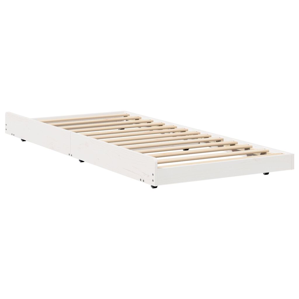 vidaXL Κρεβάτι Λευκό Ξύλο πεύκου 80 x 200 cm Ανθεκτικό Κρεβάτι