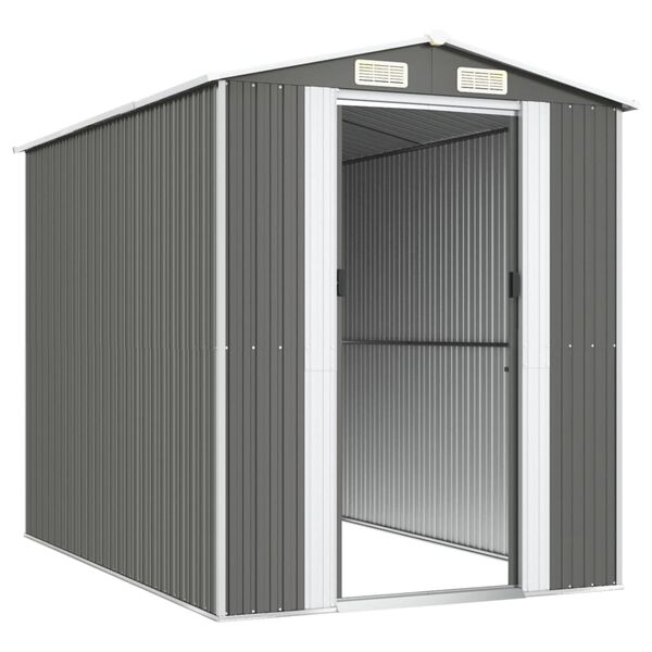 vidaXL Αποθήκη Κήπου Ανοιχτό γκρι 192x274x223 εκ. Γαλβανισμένο Ατσάλι