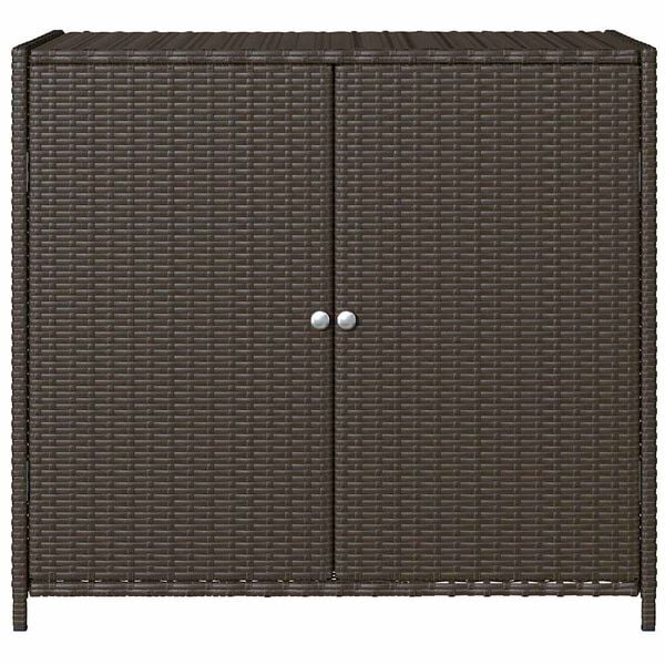 vidaXL Ντουλάπι Αποθήκευσης Κήπου Καφέ 83x45x76 εκ. Συνθετικό Ρατάν