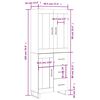 vidaXL Ντουλάπι Γυαλιστερό Λευκό 69,5x34x180 εκ. Επεξεργασμένο Ξύλο