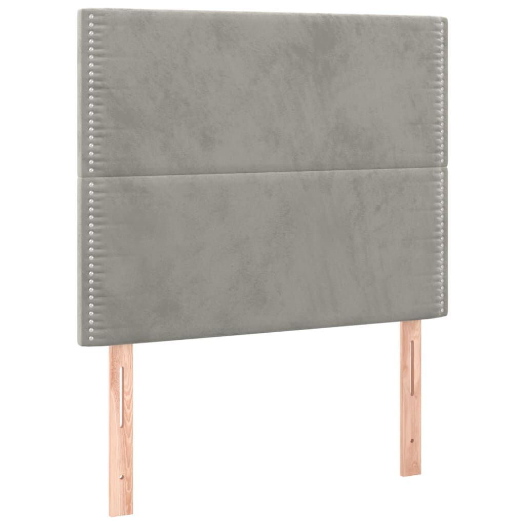 vidaXL Κρεβάτι Boxspring με Στρώμα Ανοιχτό Γκρι 80x200 εκ. Βελούδινο