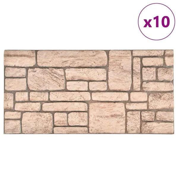 vidaXL Πάνελ Τοίχου 3D 10 τεμ. Σχέδιο Τούβλα Μπεζ EPS