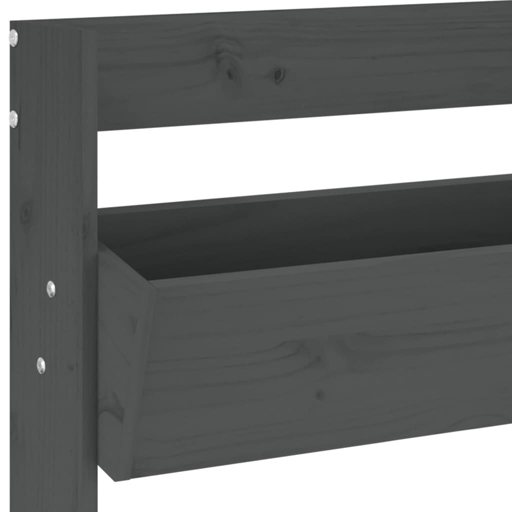 vidaXL Ζαρντινιέρα Τοίχου 3 Επιπέδων Γκρι 60x18,5x110 εκ. Μασίφ Πεύκο