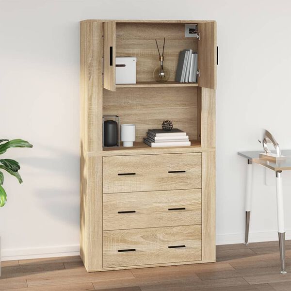 vidaXL Ντουλάπι Τοίχου Sonoma Δρυς 80x33x80 εκ. Επεξεργασμένο Ξύλο