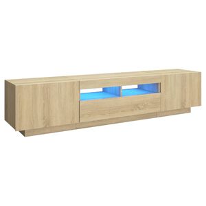 vidaXL Έ&pi;&iota;&pi;&lambda;&omicron; &Tau;&eta;&lambda;&epsilon;ό&rho;&alpha;&sigma;&eta;&sigmaf; &mu;&epsilon; LED Sonoma &Delta;&rho;&upsilon;&sigmaf; 180 x 35 x 40 &epsilon;&kappa;.