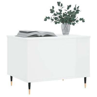 vidaXL Τραπεζάκι Σαλονιού Γυαλ. Λευκό 60x44,5x45εκ. Επεξεργασμένο Ξύλο