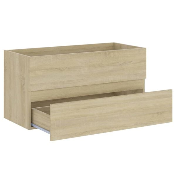 vidaXL Ντουλάπι Νιπτήρα Sonoma Δρυς 90 x 38,5 x 45 εκ. από Επεξ. Ξύλο
