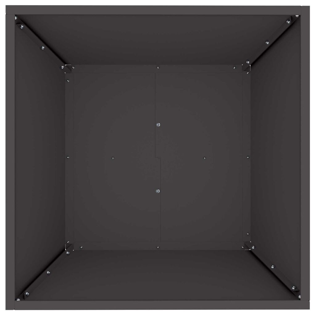 vidaXL Γλάστρα Κήπου 5 pcs Μαύρο 50 x 50 x 15 cm Ατσάλι