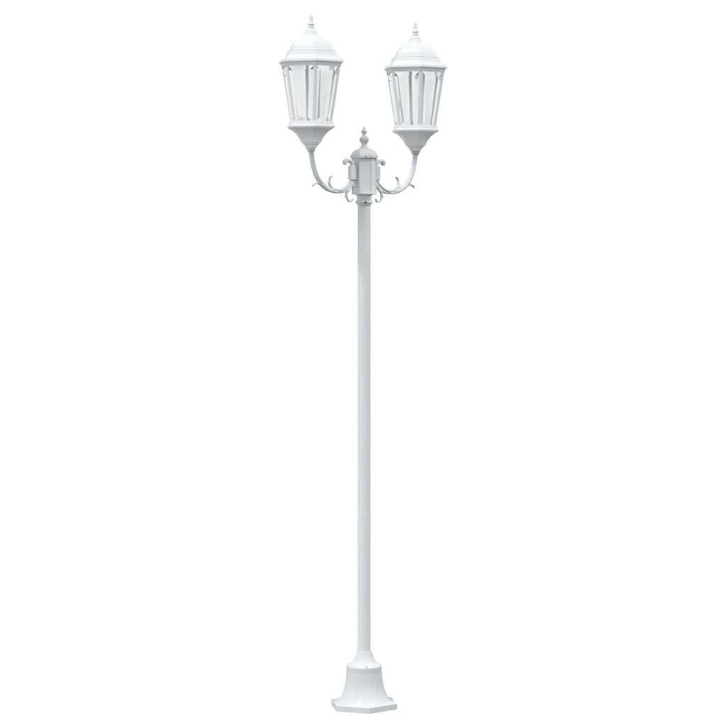 VidaXL Φωτιστικό Κήπου Πόλου 2-Lamp E27 Λευκό 220 εκ Αλουμίνιο