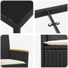 vidaXL Σέτ φαγητού για κήπο 5 pcs Μαύρο συνθετικό ρατάν