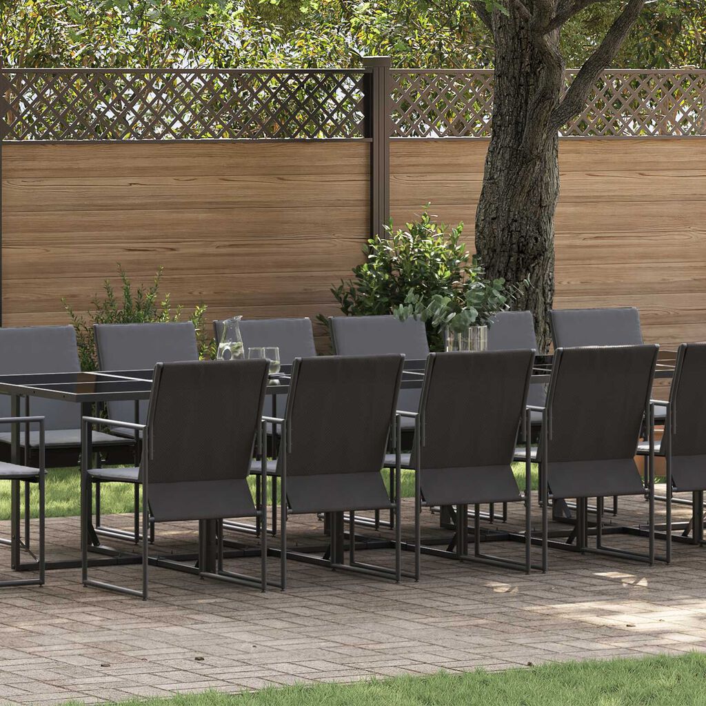 vidaXL Σέτ φαγητού για κήπο 17 pcs Μαύρο Ατσάλι