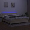 vidaXL &Kappa;&rho;&epsilon;&beta;ά&tau;&iota; Boxspring &mu;&epsilon; &Sigma;&tau;&rho;ώ&mu;&alpha; & LED &Kappa;&rho;&epsilon;&mu; 180x200 &epsilon;&kappa;. &Upsilon;&phi;&alpha;&sigma;&mu;ά&tau;&iota;&nu;&omicron;