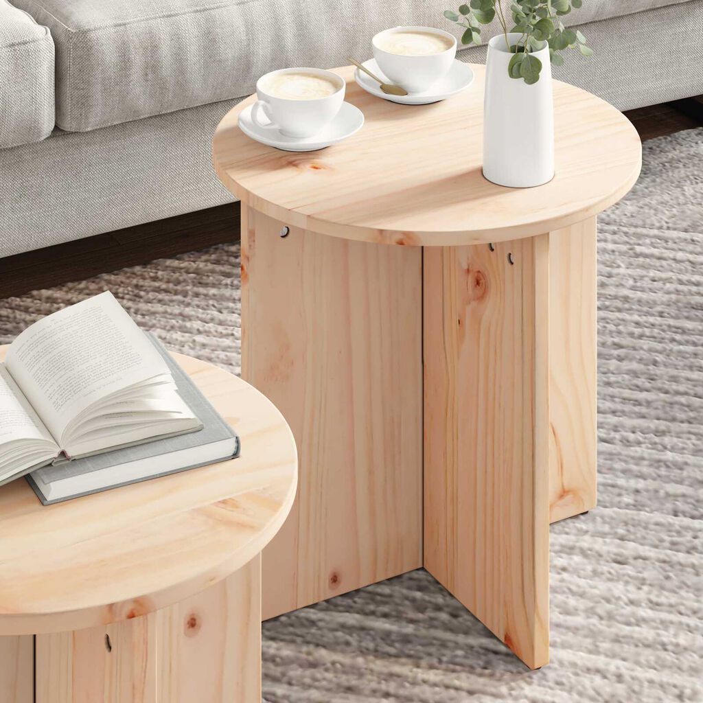 vidaXL Τραπεζάκι σαλονιού 2 pcs Φυσικό 41.5 x 41.5 x 41 εκ.