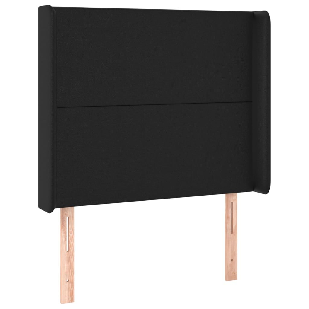 vidaXL Κεφαλάρι με Πτερύγια Μαύρο 93x16x118/128 εκ. Συνθ. Δέρμα