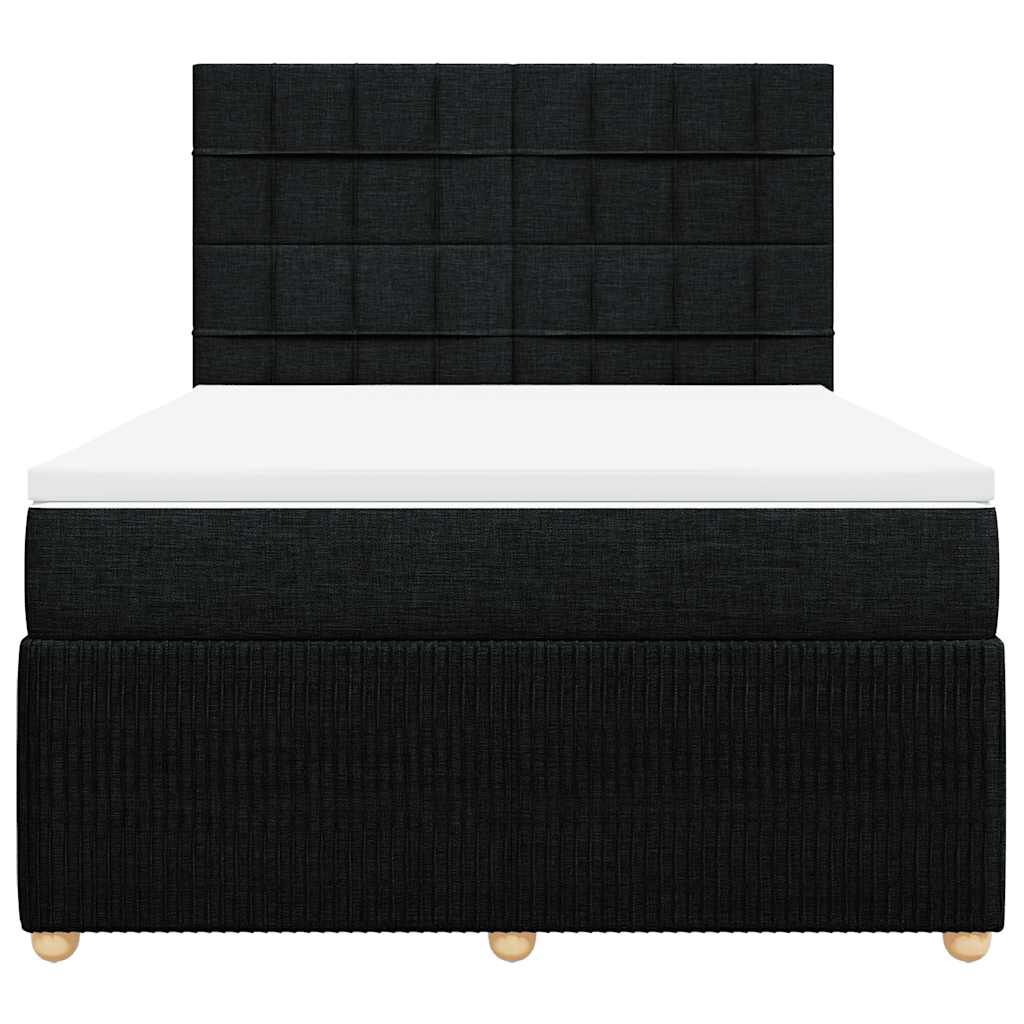vidaXL Κρεβάτι Boxspring με Στρώμα Μαύρο 160x200 εκ. Υφασμάτινο