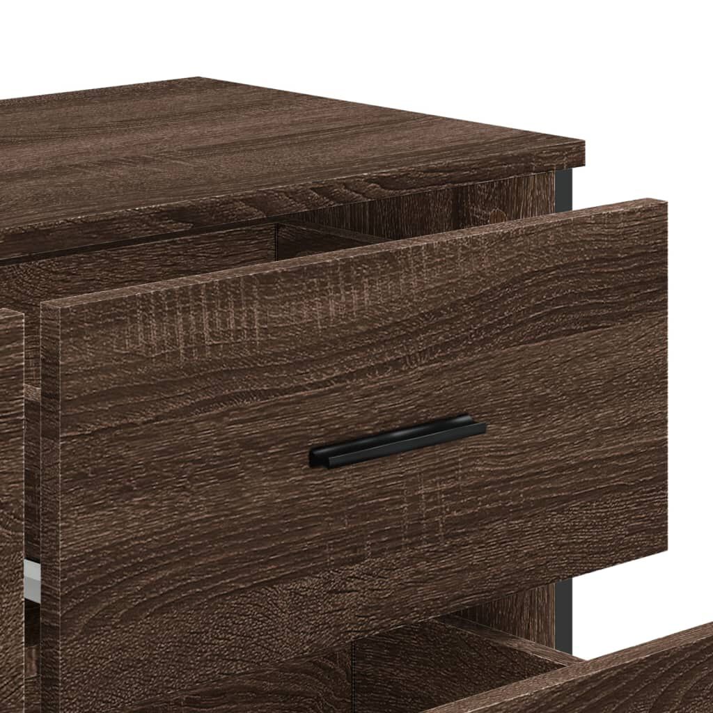 vidaXL Συρταριέρα Καφέ Δρυς 91x35,5x74,5 εκ. από Επεξεργ. Ξύλο