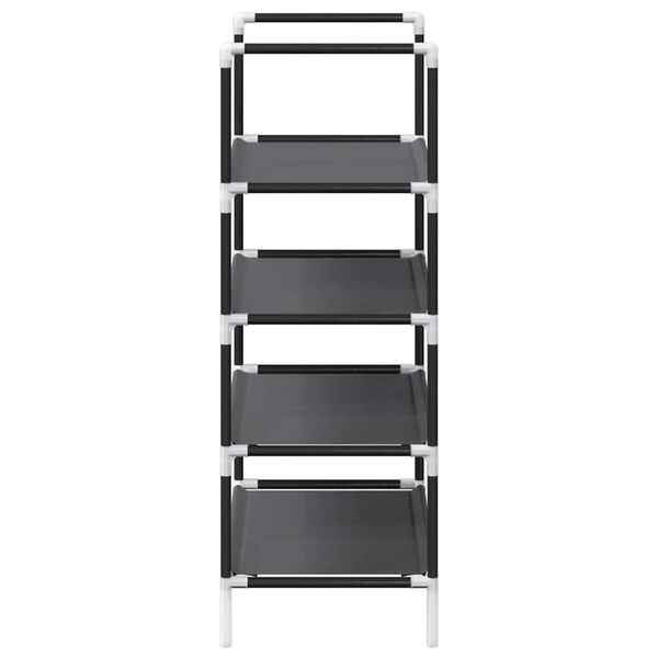 vidaXL Ράφι παπουτσιών 4 επιπέδων μαύρο 44x28x77 cm μη υφασμένο ύφασμα