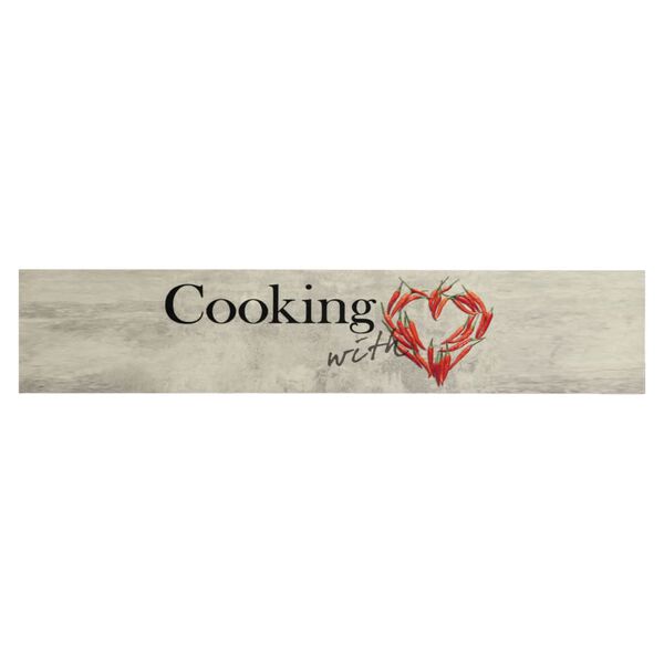 vidaXL Χαλί Κουζίνας Πλενόμενο Επιγρ. Cooking Γκρι 60x300 εκ. Βελούδο