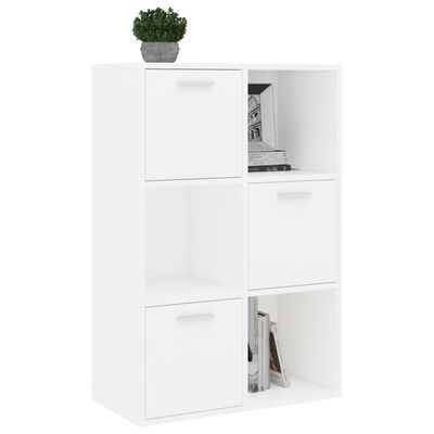 vidaXL Ραφιέρα με Ντουλάπια Λευκή 60 x 29,5 x 90 εκ. από Μοριοσανίδα