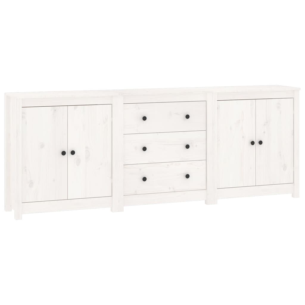 vidaXL Ντουλάπι Λευκό 210 x 35 x 80 εκ. από Μασίφ Ξύλο Πεύκου